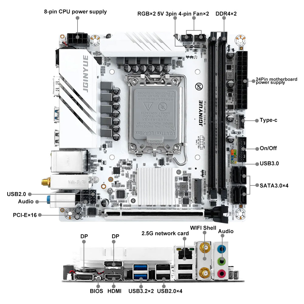 JGINYUE B760 Motherboard LGA 1 - Lga1700 Itx Motherboard Ddr5 review and price